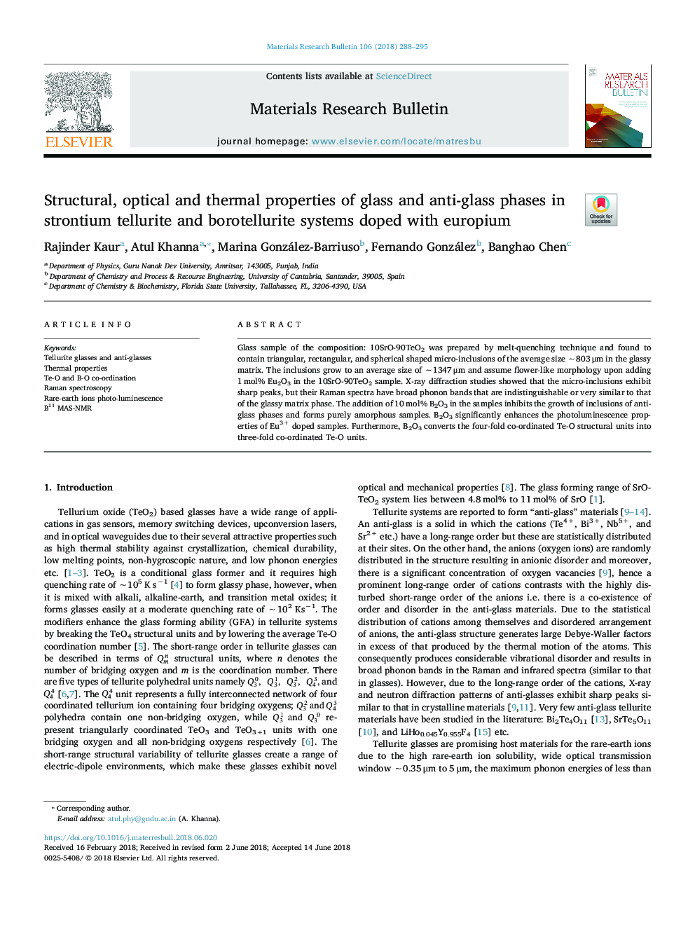 Structural, optical and thermal properties of glass and anti-glass phases in strontium tellurite and borotellurite systems doped with europium