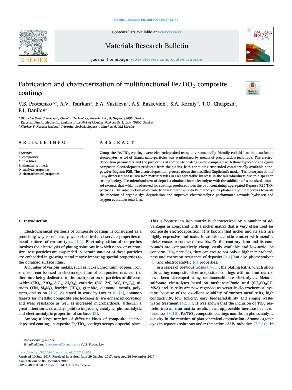 Fabrication and characterization of multifunctional Fe/TiO2 composite coatings