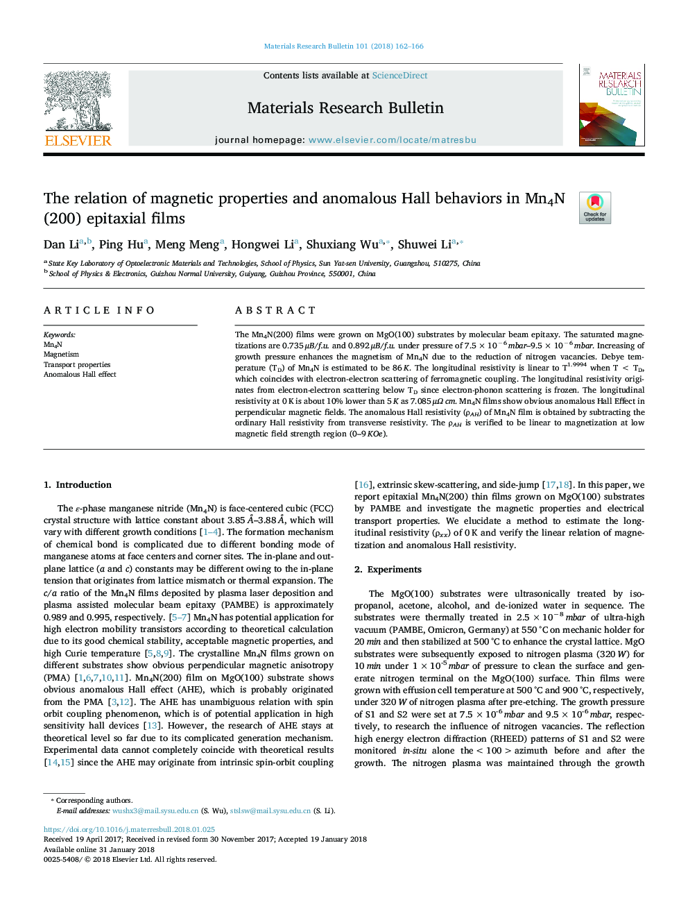 The relation of magnetic properties and anomalous Hall behaviors in Mn4N (200) epitaxial films