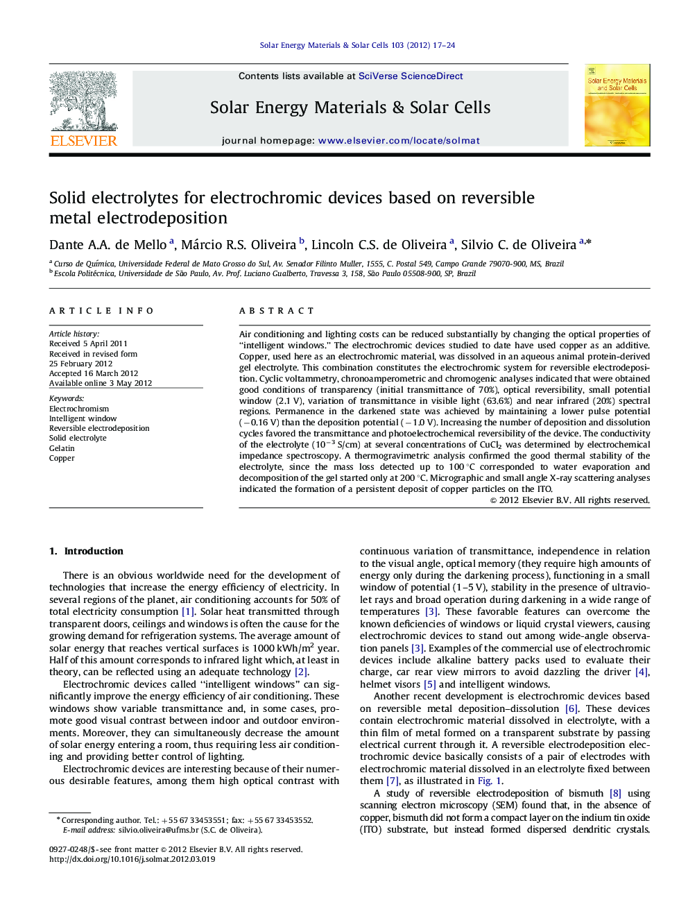 Solid electrolytes for electrochromic devices based on reversible metal electrodeposition