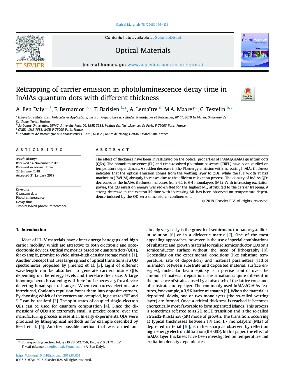 Retrapping of carrier emission in photoluminescence decay time in InAlAs quantum dots with different thickness