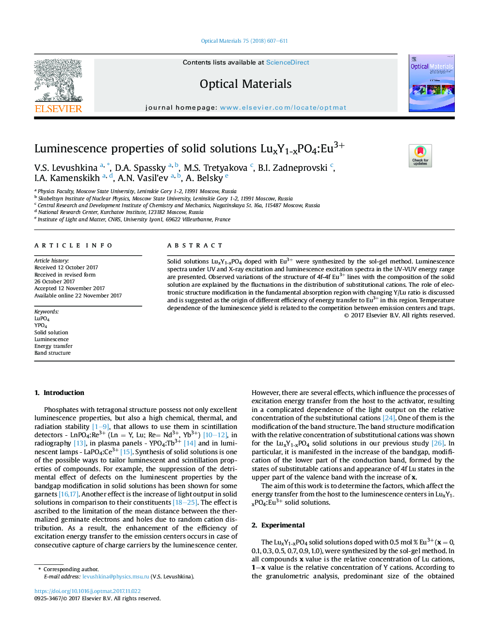 Luminescence properties of solid solutions LuxY1-xPO4:Eu3+