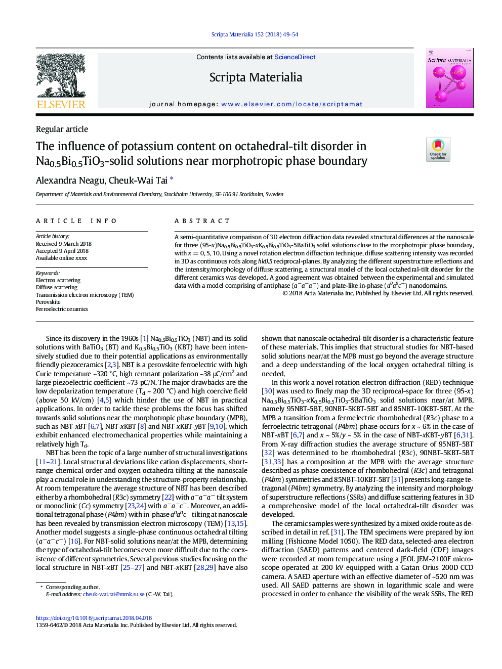 The influence of potassium content on octahedral-tilt disorder in Na0.5Bi0.5TiO3-solid solutions near morphotropic phase boundary