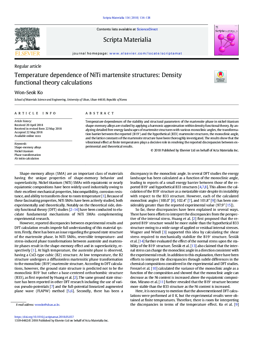 Temperature dependence of NiTi martensite structures: Density functional theory calculations