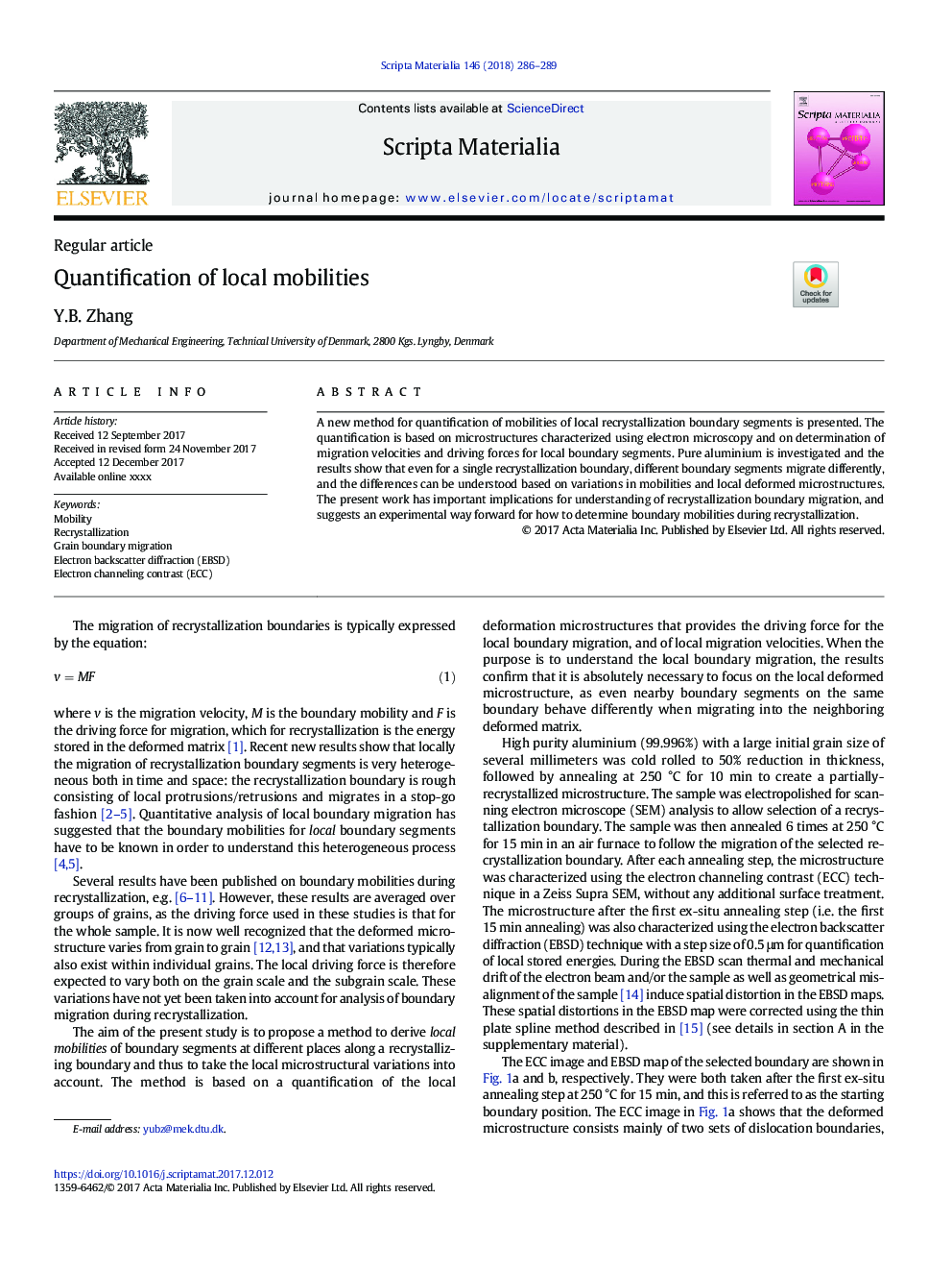 Quantification of local mobilities