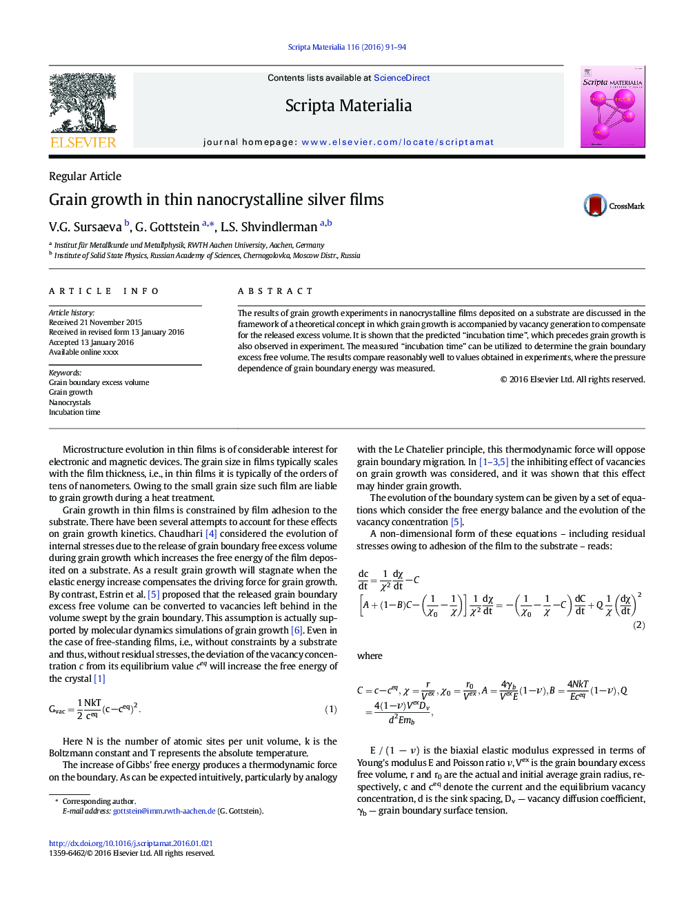 Grain growth in thin nanocrystalline silver films