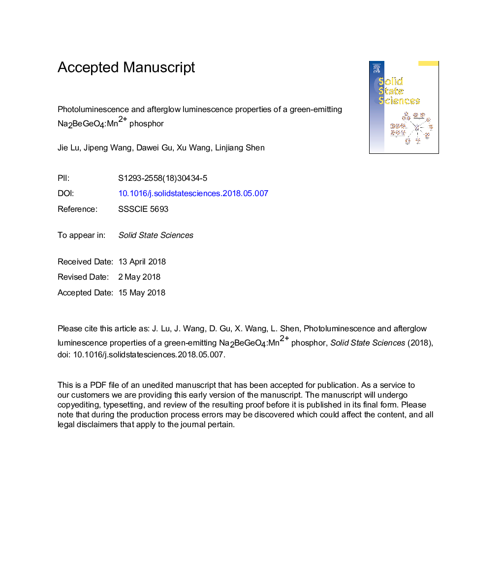 Photoluminescence and afterglow luminescence properties of a green-emitting Na2BeGeO4:Mn2+ phosphor