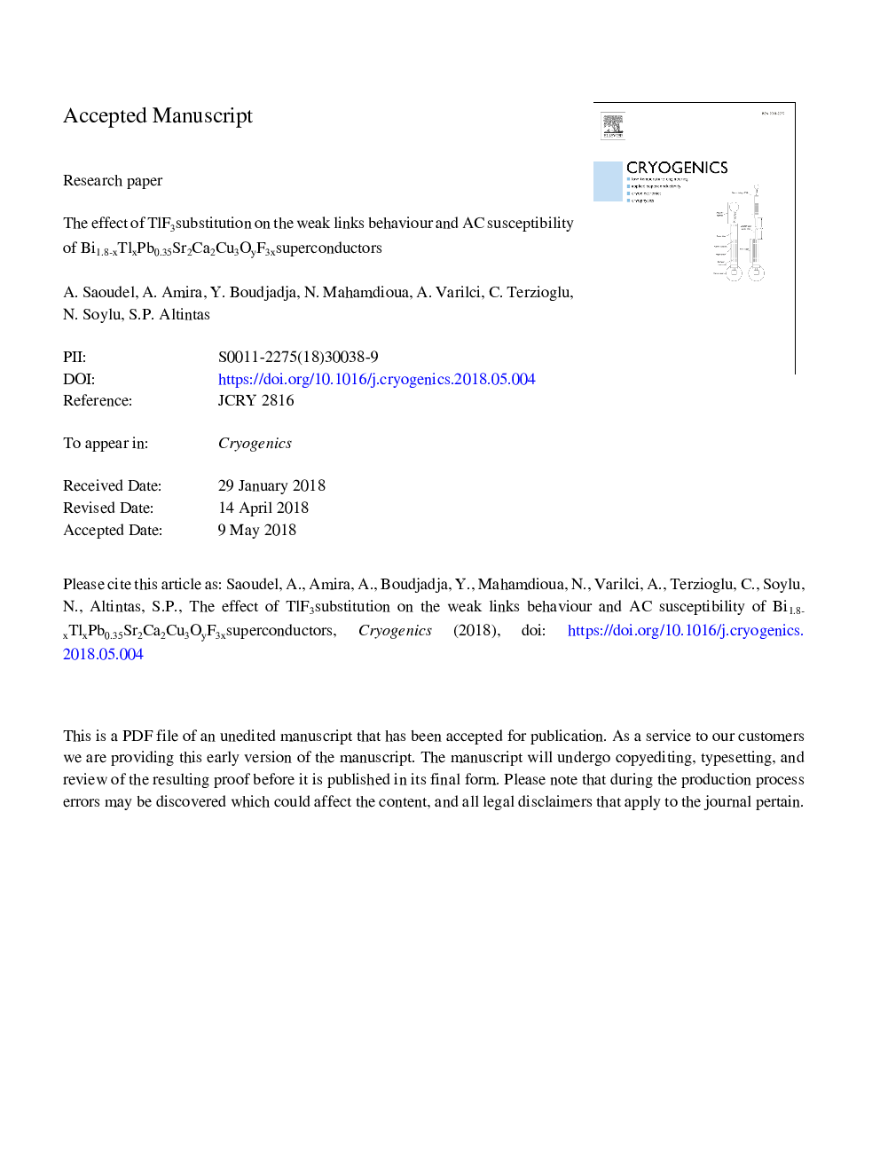 The effect of TlF3 substitution on the weak links behaviour and AC susceptibility of Bi1.8âxTlxPb0.35Sr2Ca2Cu3OyF3x superconductors