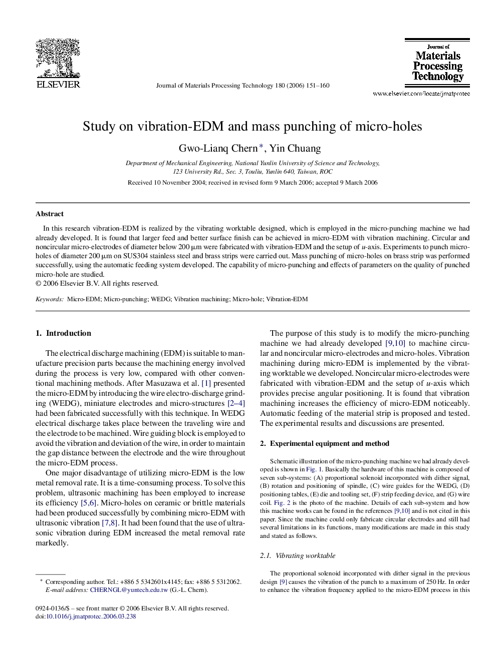 Study on vibration-EDM and mass punching of micro-holes