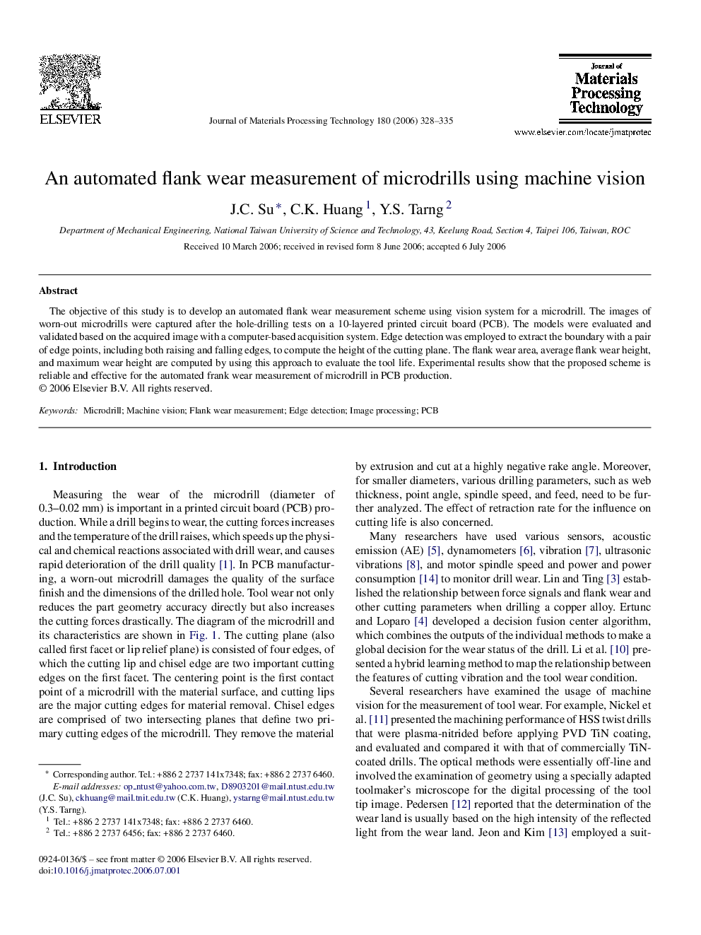 An automated flank wear measurement of microdrills using machine vision