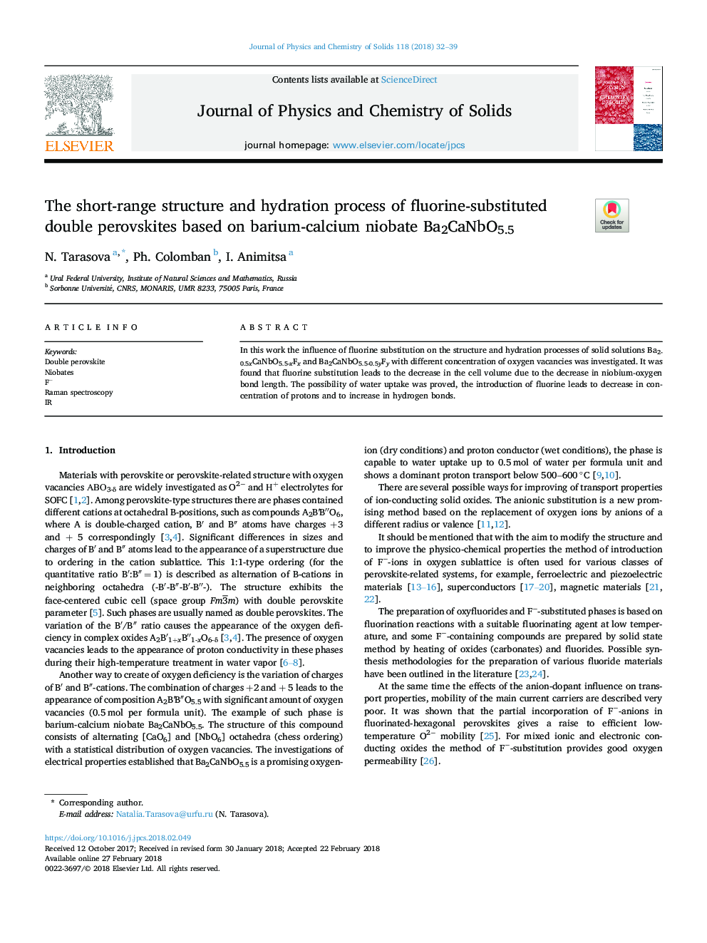 The short-range structure and hydration process of fluorine-substituted double perovskites based on barium-calcium niobate Ba2CaNbO5.5