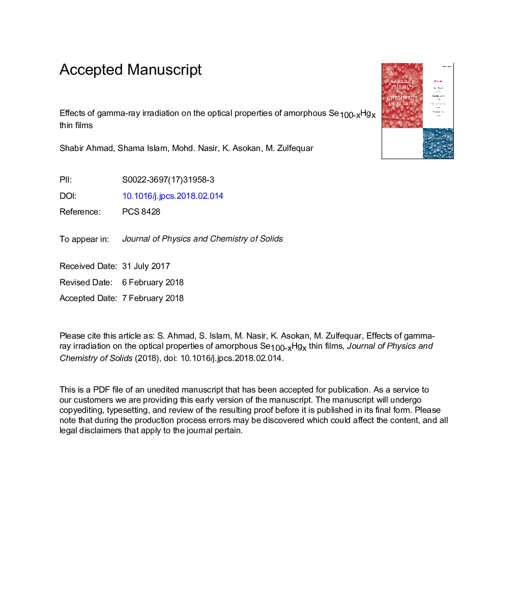 Effects of gamma-ray irradiation on the optical properties of amorphous Se100-xHgx thin films