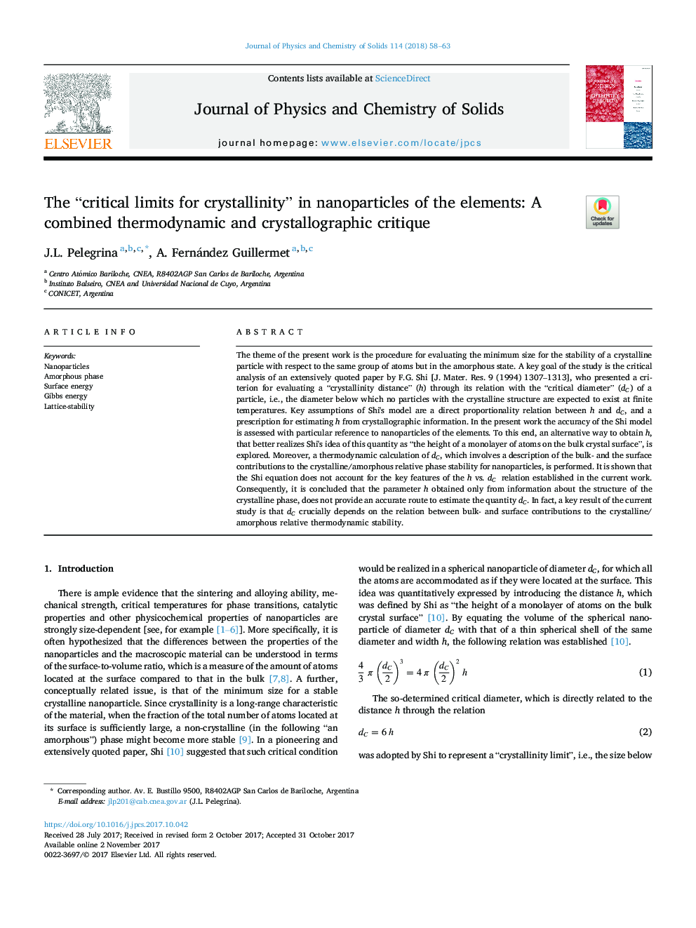 The “critical limits for crystallinity” in nanoparticles of the elements: A combined thermodynamic and crystallographic critique