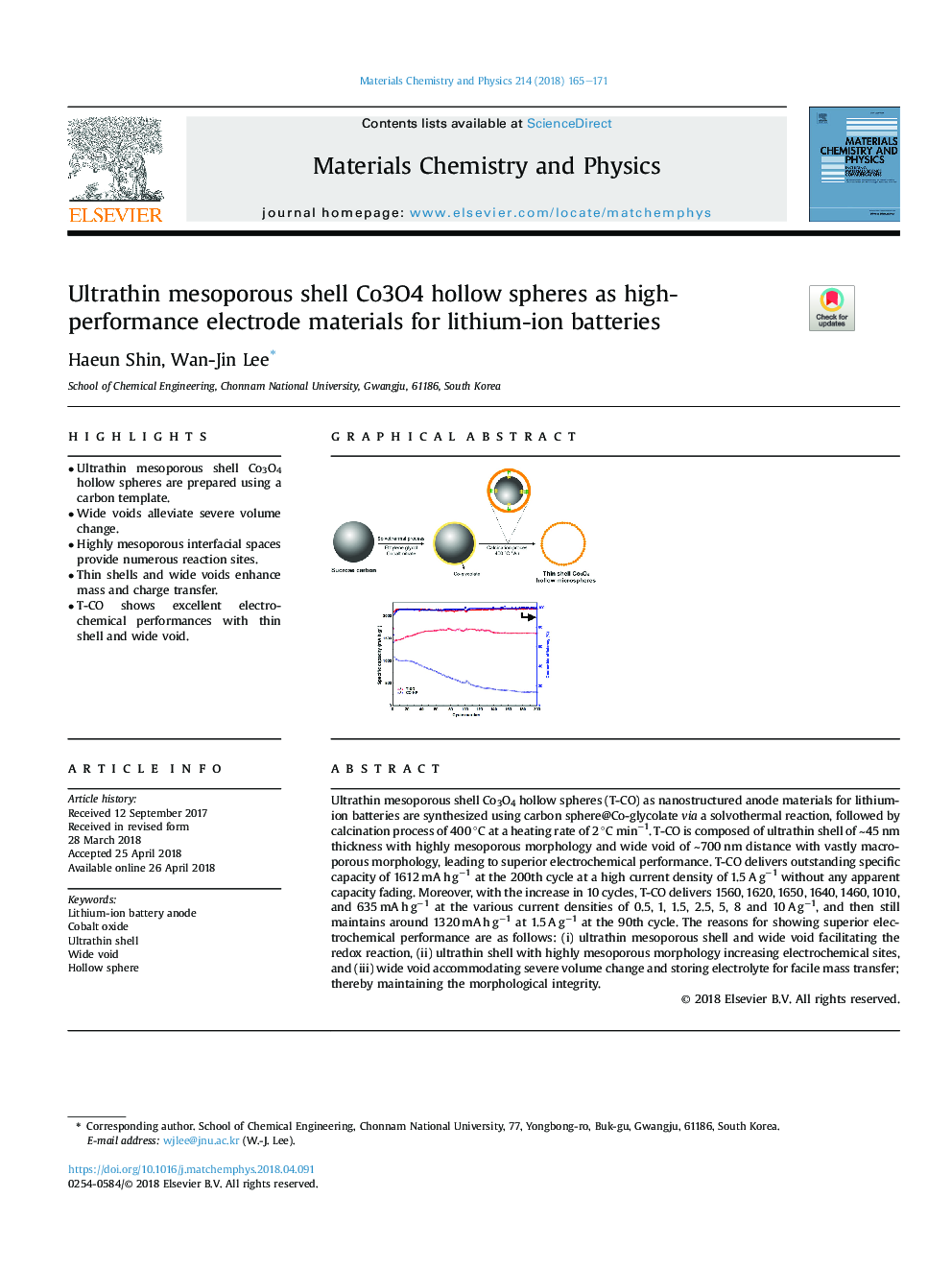 Ultrathin mesoporous shell Co3O4 hollow spheres as high-performance electrode materials for lithium-ion batteries