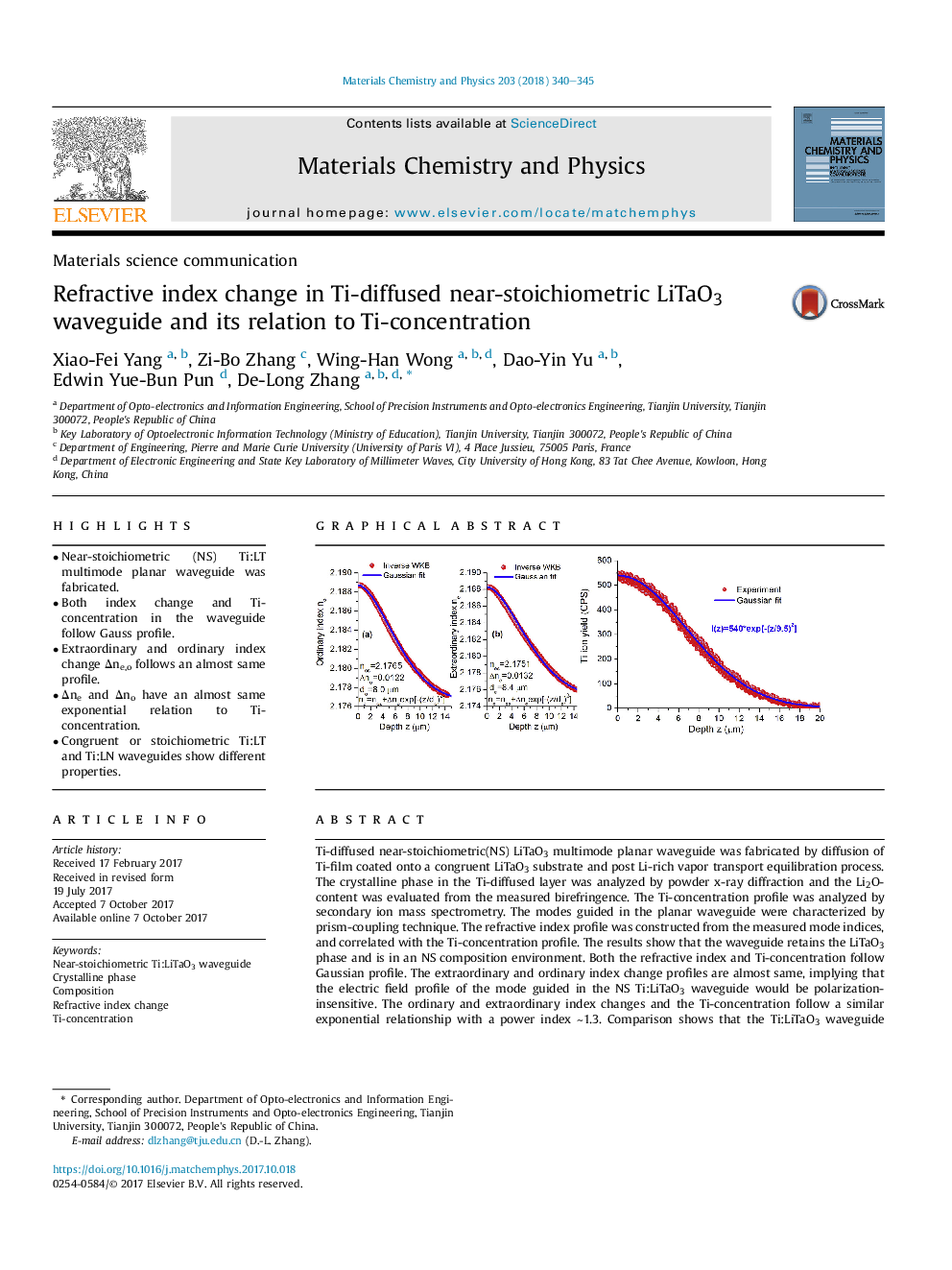 Refractive index change in Ti-diffused near-stoichiometric LiTaO3 waveguide and its relation to Ti-concentration