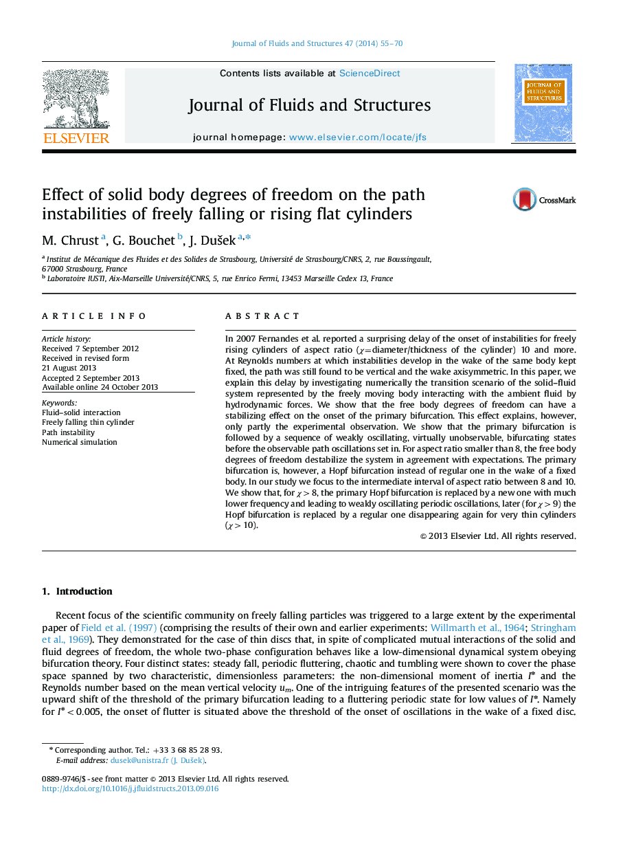 Effect of solid body degrees of freedom on the path instabilities of freely falling or rising flat cylinders