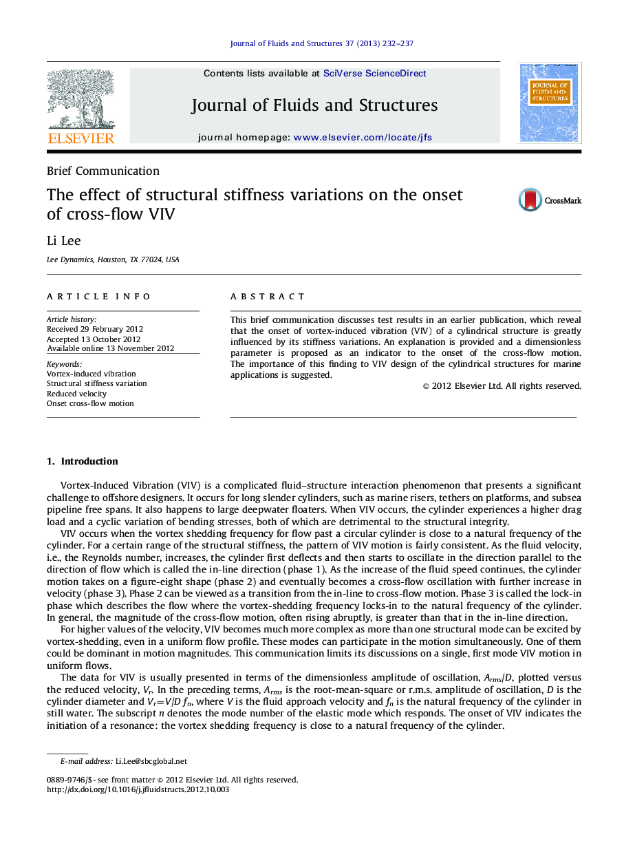 The effect of structural stiffness variations on the onset of cross-flow VIV