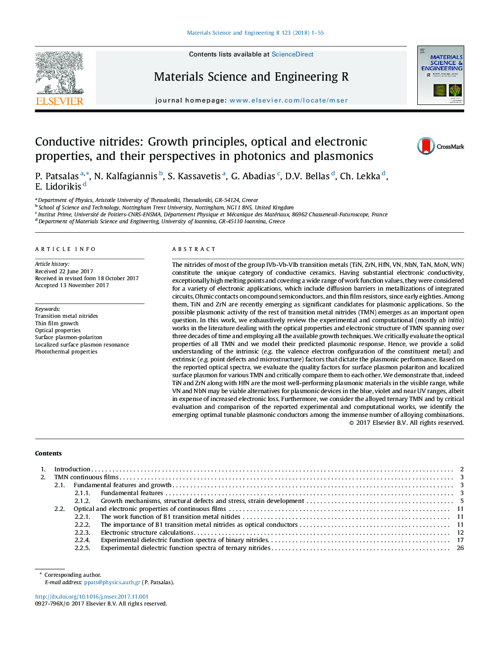 Conductive nitrides: Growth principles, optical and electronic properties, and their perspectives in photonics and plasmonics