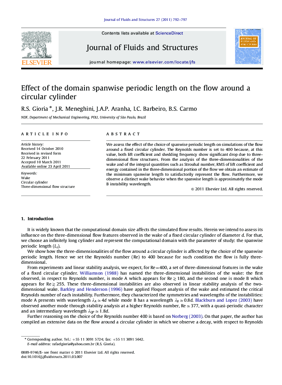 Effect of the domain spanwise periodic length on the flow around a circular cylinder