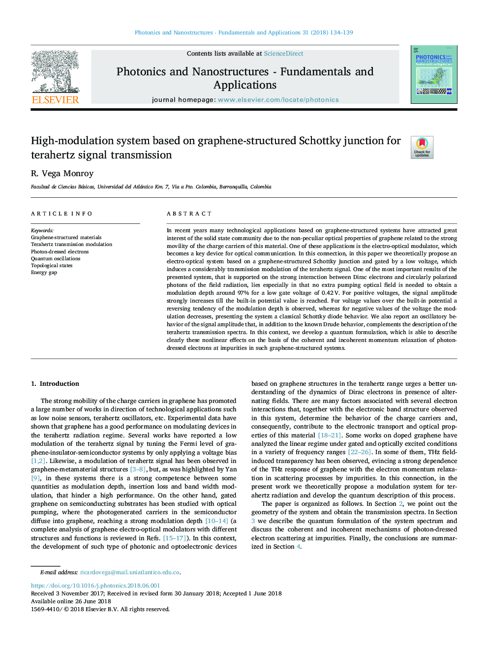 High-modulation system based on graphene-structured Schottky junction for terahertz signal transmission