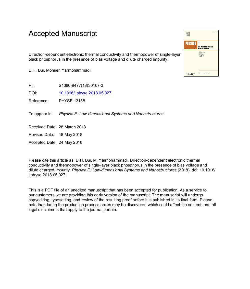 Direction-dependent electronic thermal conductivity and thermopower of single-layer black phosphorus in the presence of bias voltage and dilute charged impurity