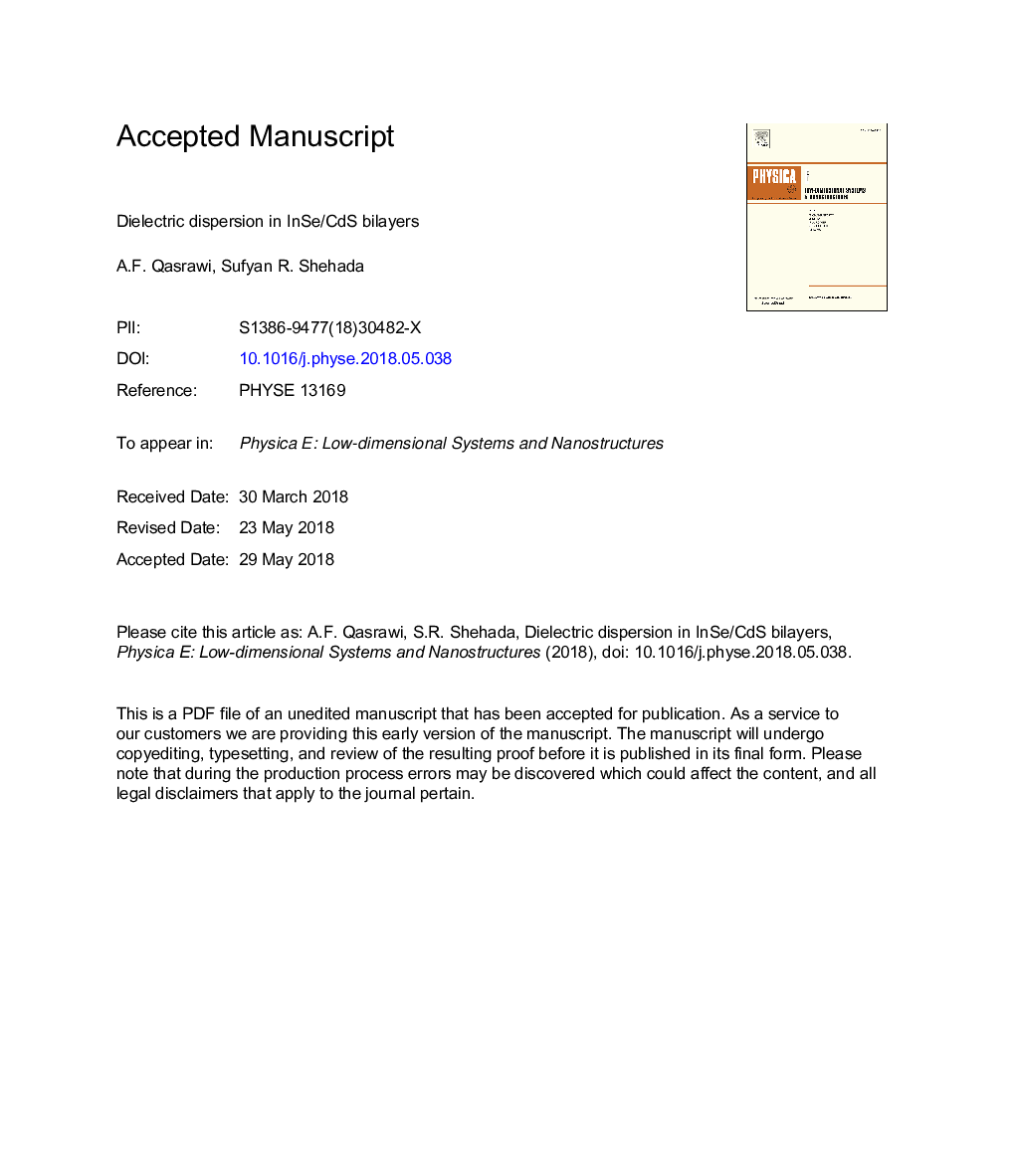 Dielectric dispersion in InSe/CdS bilayers