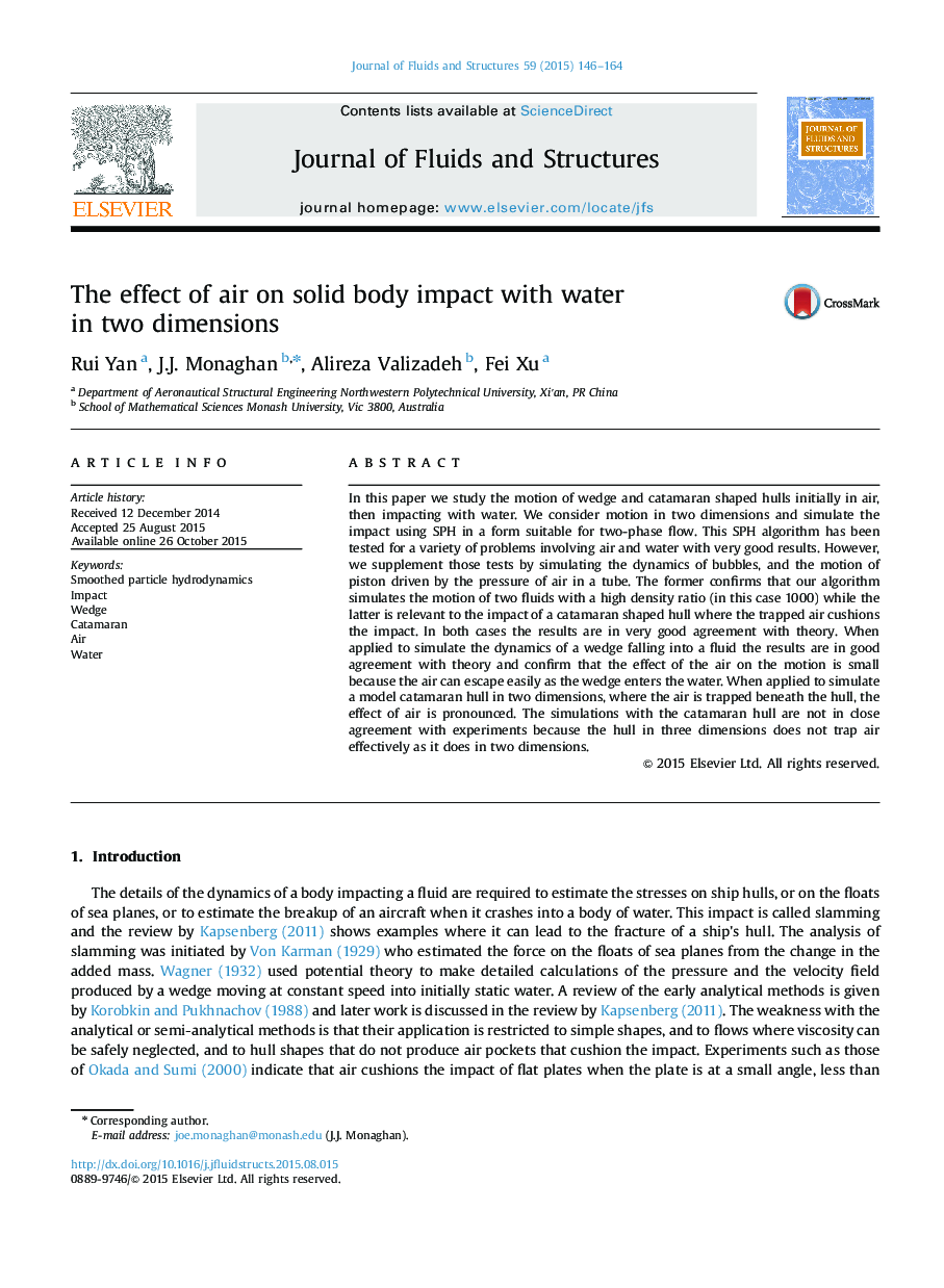 The effect of air on solid body impact with water in two dimensions