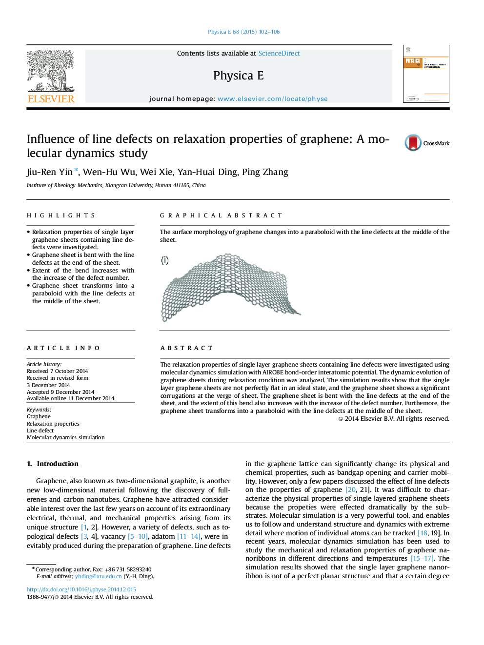 Influence of line defects on relaxation properties of graphene: A molecular dynamics study