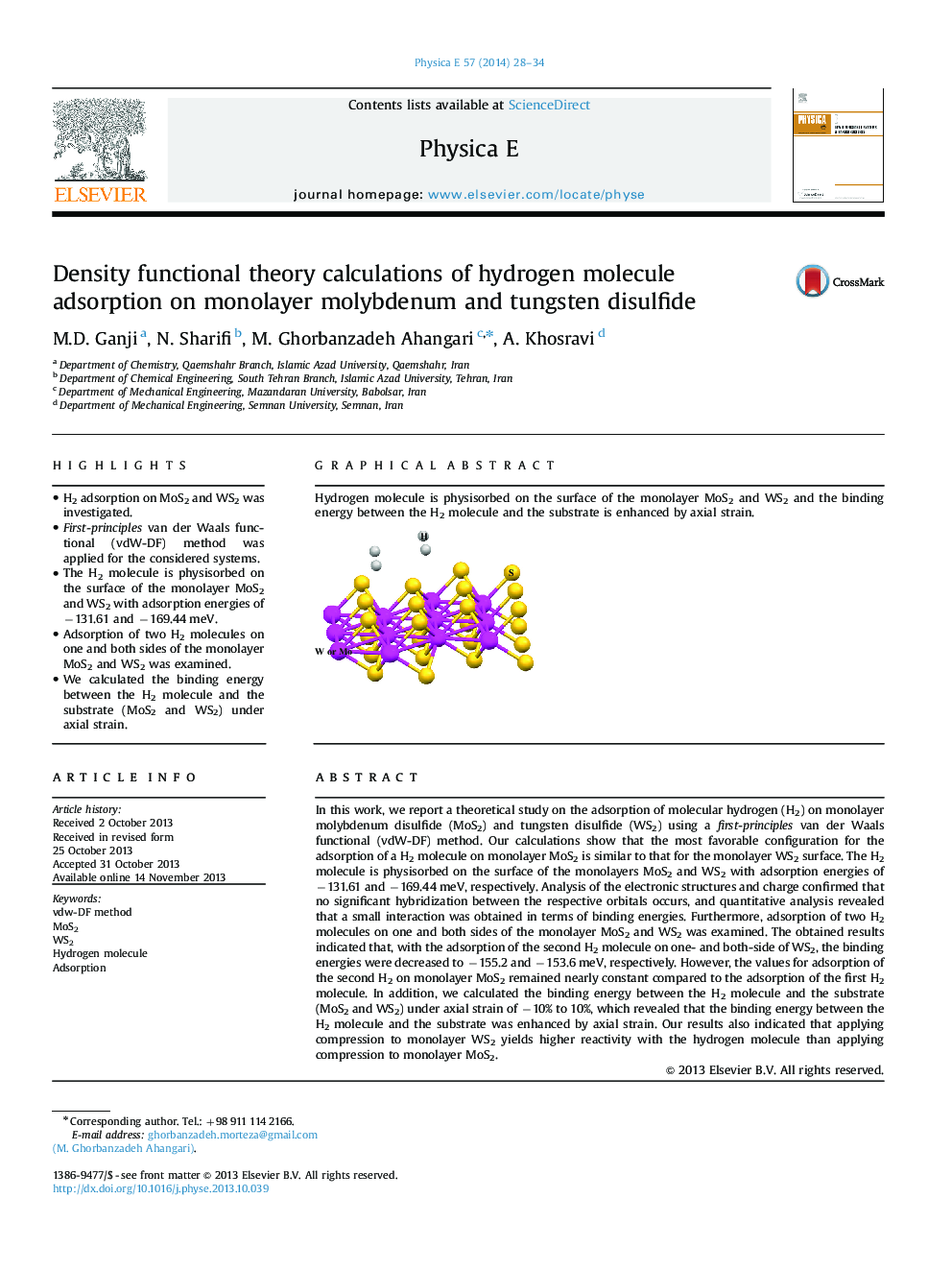 Density functional theory calculations of hydrogen molecule adsorption on monolayer molybdenum and tungsten disulfide