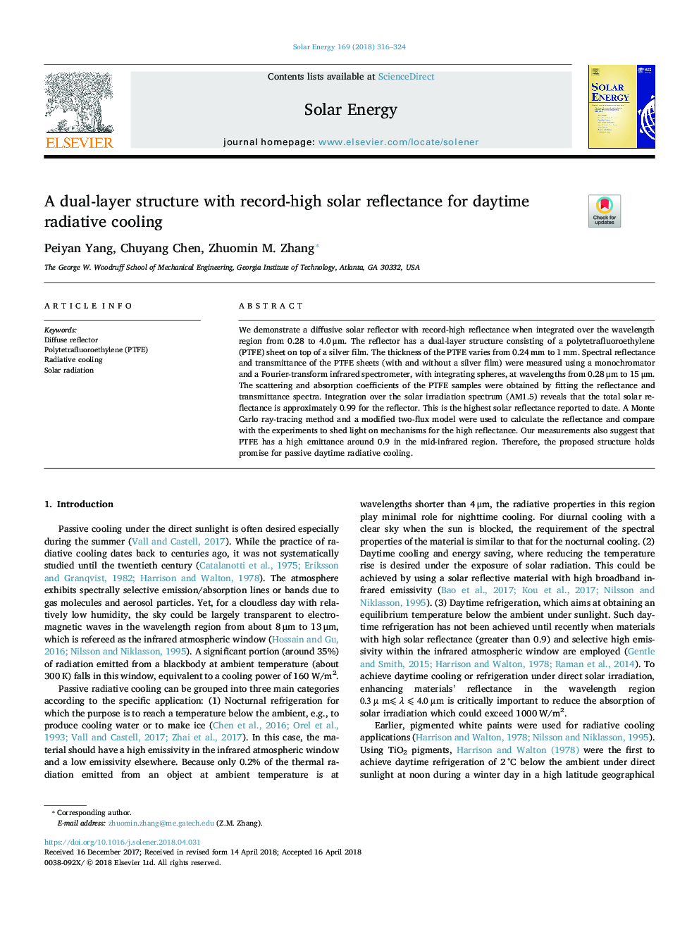 A dual-layer structure with record-high solar reflectance for daytime radiative cooling