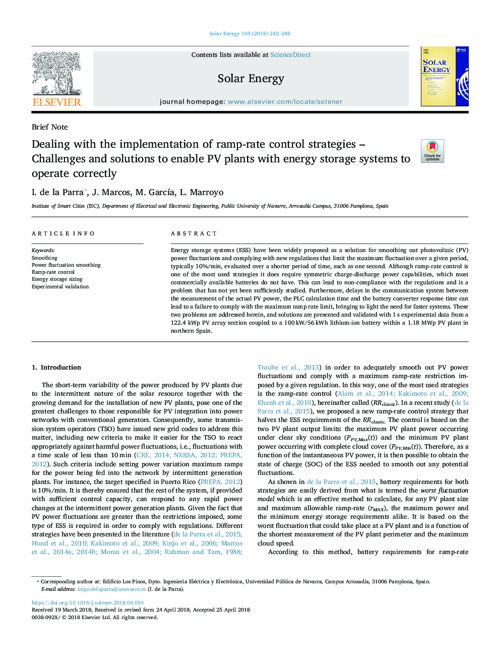 Dealing with the implementation of ramp-rate control strategies - Challenges and solutions to enable PV plants with energy storage systems to operate correctly