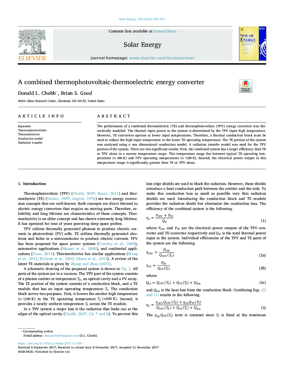 A combined thermophotovoltaic-thermoelectric energy converter