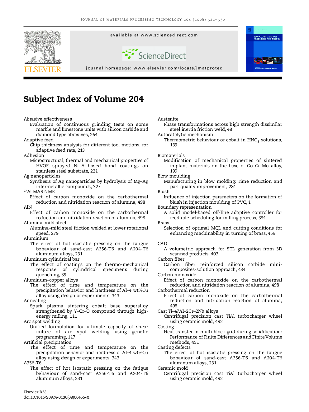 Subject Index