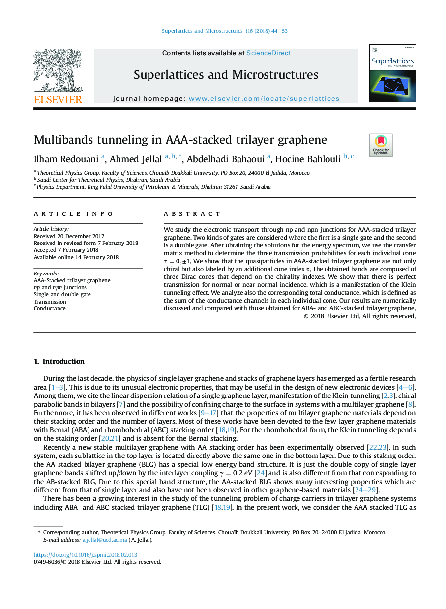 Multibands tunneling in AAA-stacked trilayer graphene