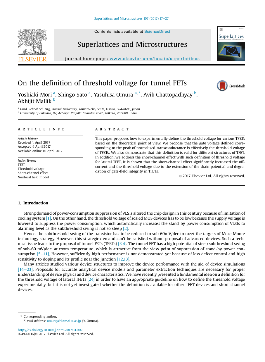 On the definition of threshold voltage for tunnel FETs