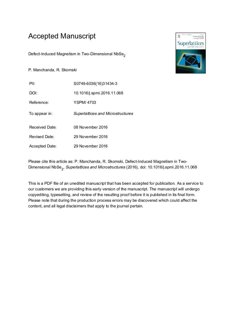 Defect-induced magnetism in two-dimensional NbSe2