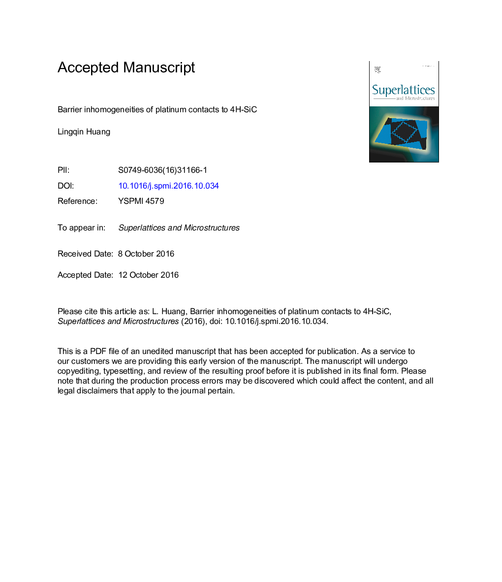 Barrier inhomogeneities of platinum contacts to 4H-SiC