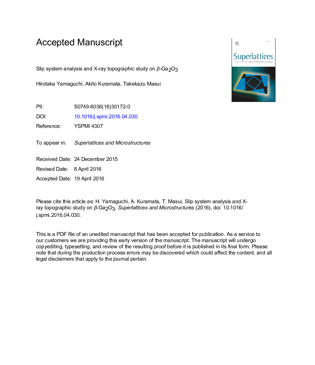 Slip system analysis and X-ray topographic study on Î²-Ga2O3