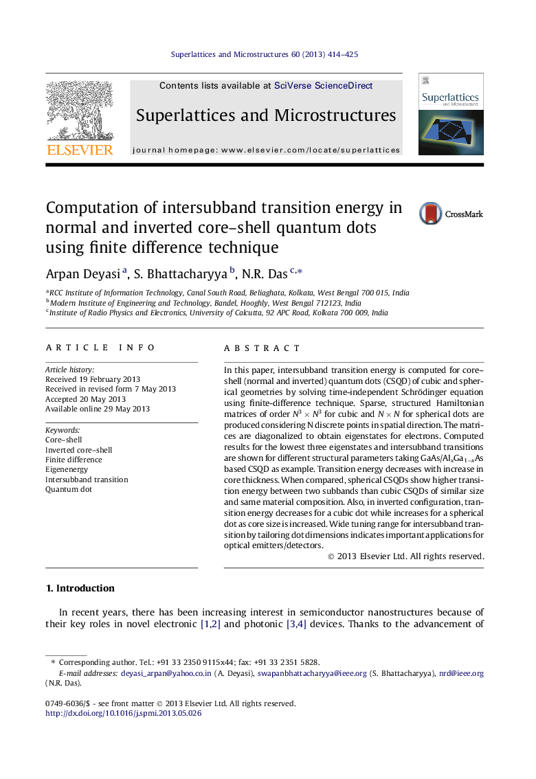 Computation of intersubband transition energy in normal and inverted core-shell quantum dots using finite difference technique