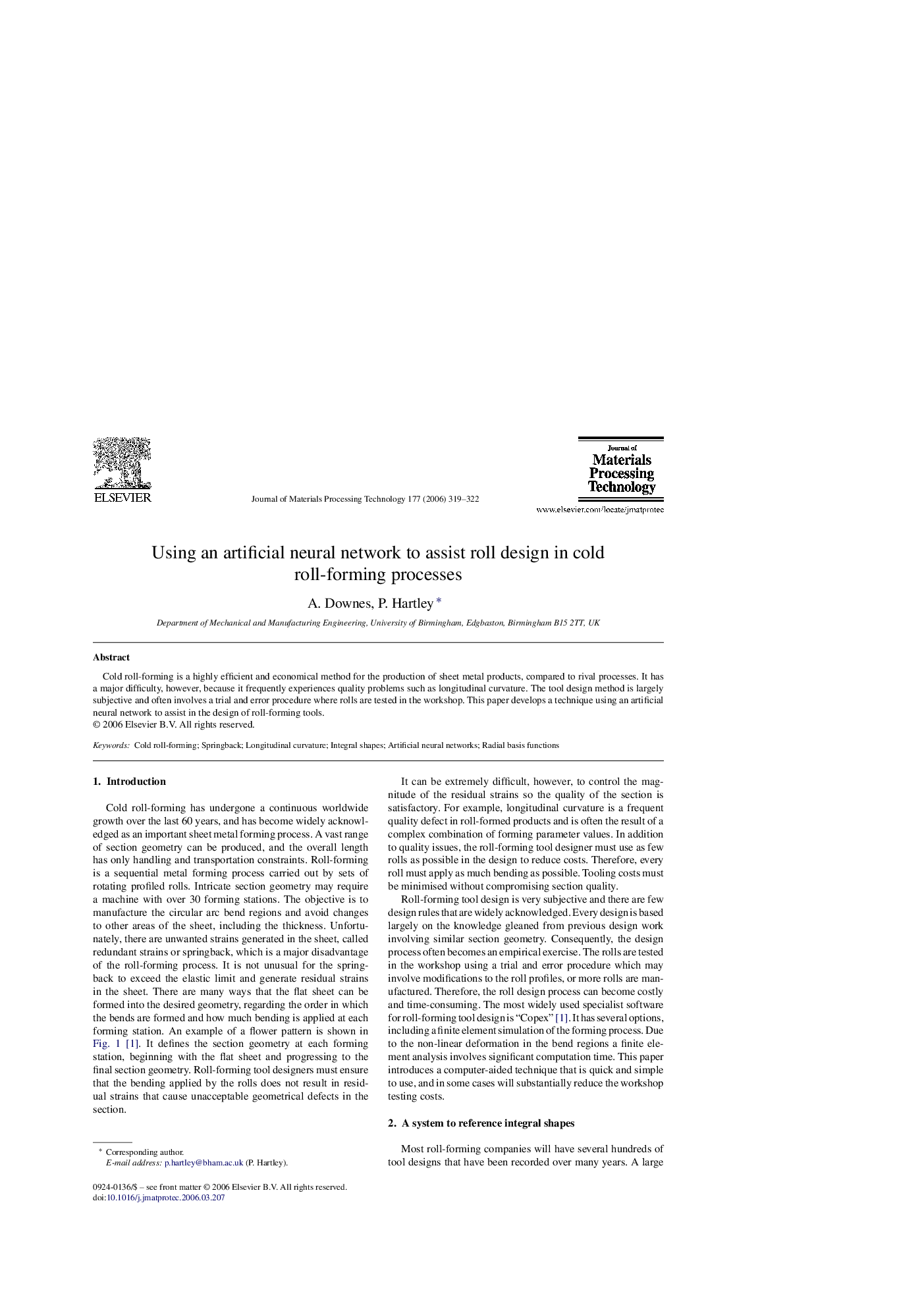 Using an artificial neural network to assist roll design in cold roll-forming processes