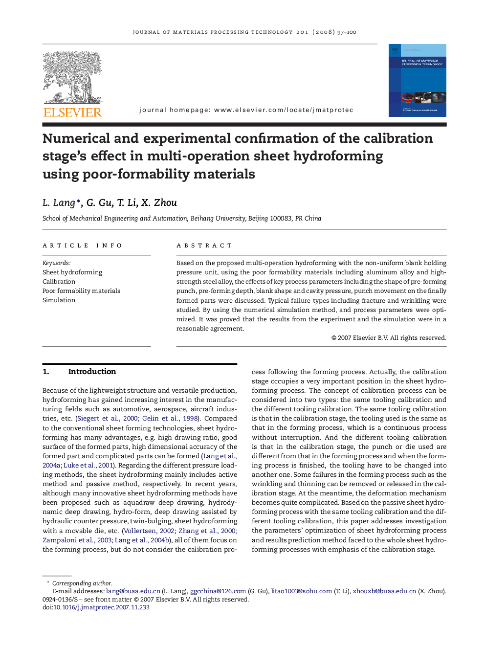 Numerical and experimental confirmation of the calibration stage's effect in multi-operation sheet hydroforming using poor-formability materials