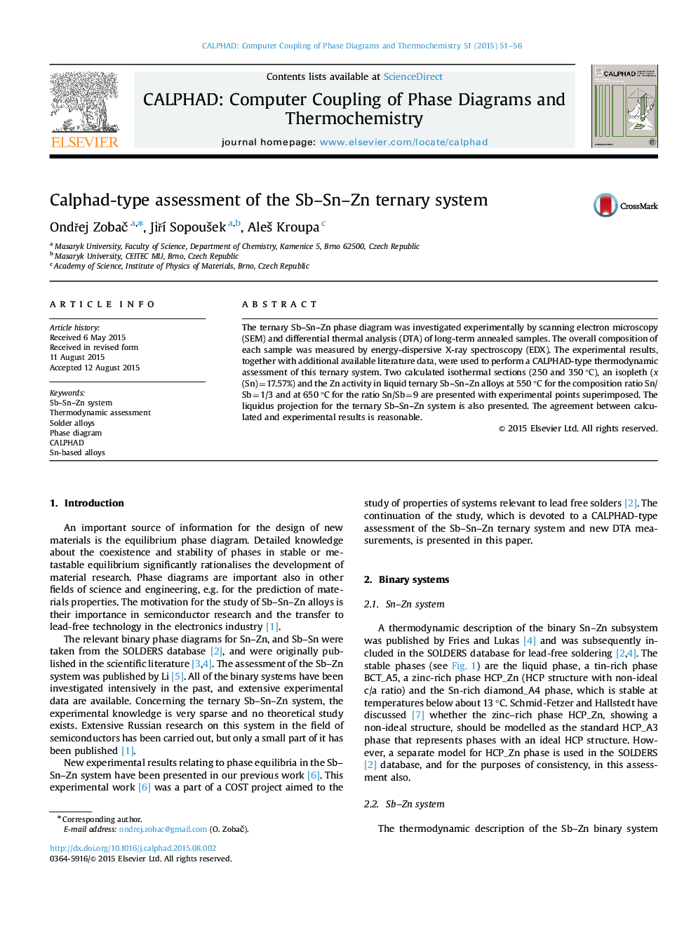 Calphad-type assessment of the Sb-Sn-Zn ternary system