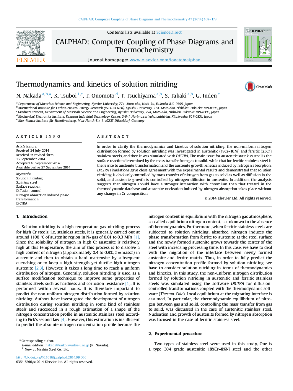 Thermodynamics and kinetics of solution nitriding