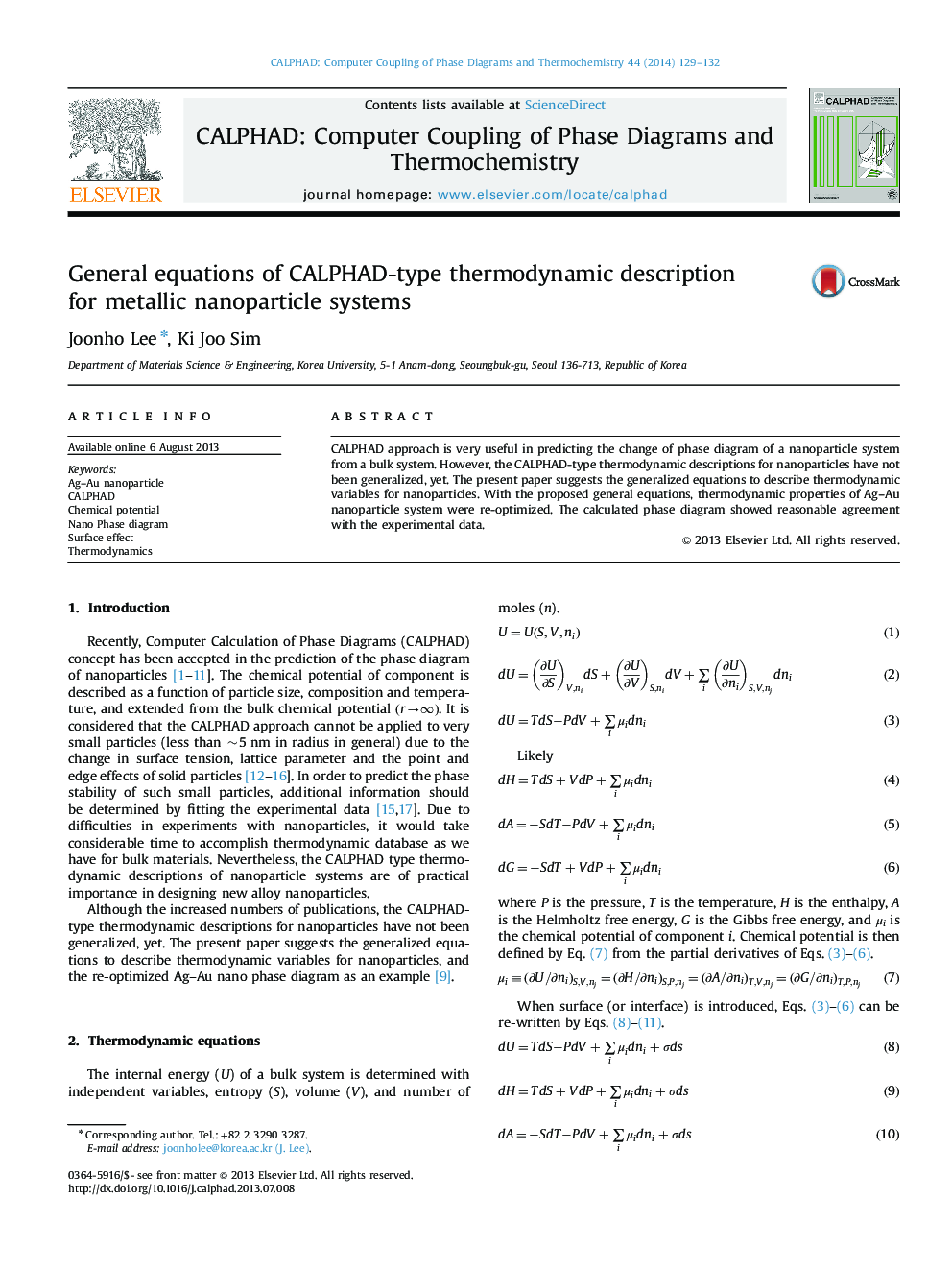 General equations of CALPHAD-type thermodynamic description for metallic nanoparticle systems