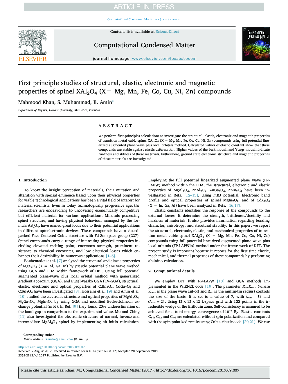 First principle studies of structural, elastic, electronic and magnetic properties of spinel XAl2O4 (X= Mg, Mn, Fe, Co, Cu, Ni, Zn) compounds
