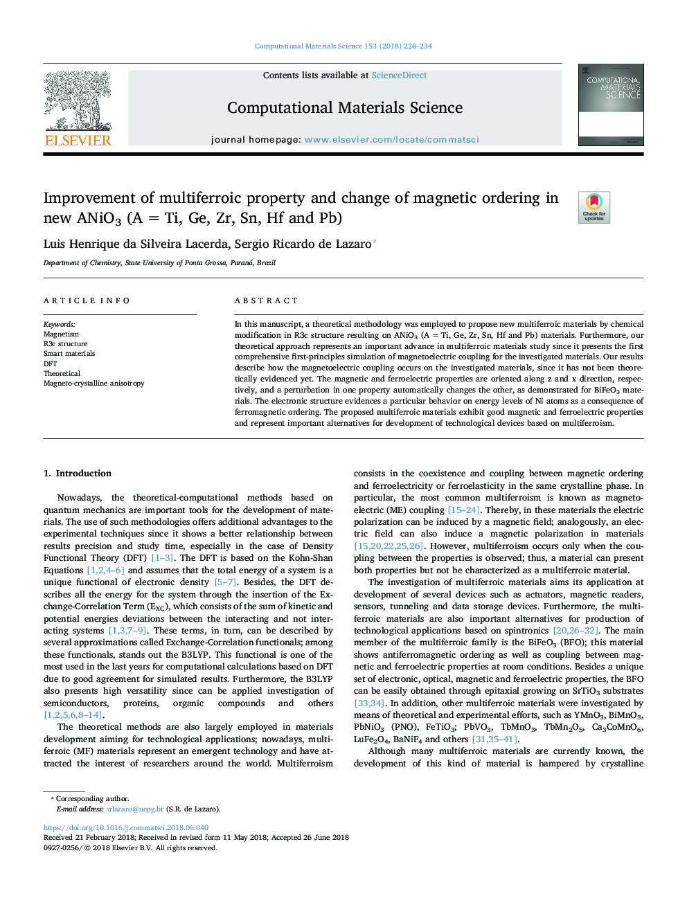 Improvement of multiferroic property and change of magnetic ordering in new ANiO3 (Aâ¯=â¯Ti, Ge, Zr, Sn, Hf and Pb)