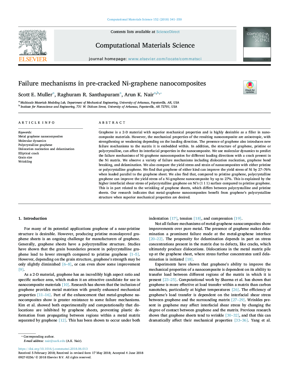 Failure mechanisms in pre-cracked Ni-graphene nanocomposites