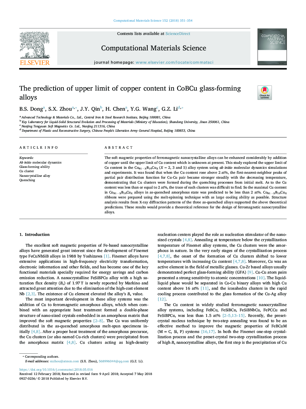 The prediction of upper limit of copper content in CoBCu glass-forming alloys