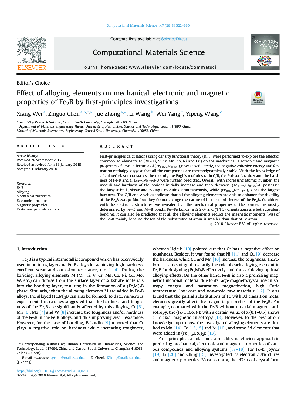 Effect of alloying elements on mechanical, electronic and magnetic properties of Fe2B by first-principles investigations