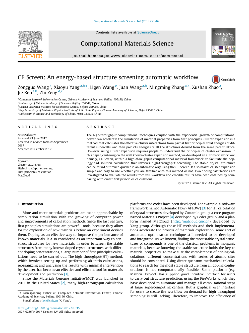 CE Screen: An energy-based structure screening automatic workflow